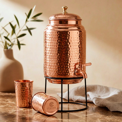 Gehamerde koperen watertank - 5 liter