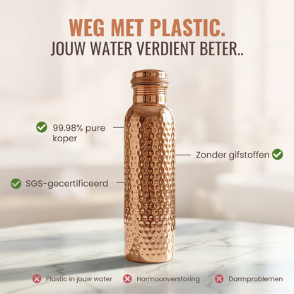 Hammered Pure Copper Water Bottle - 950 ml