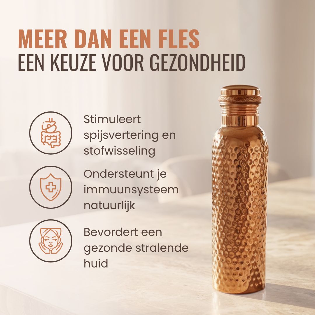Hammered Pure Copper Water Bottle - 950 ml