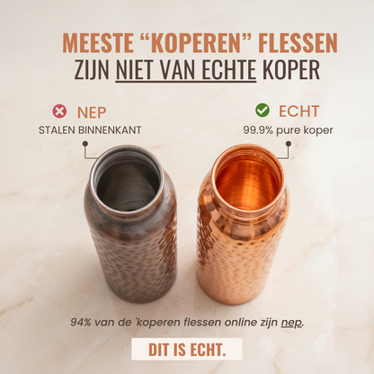 Hammered Pure Copper Water Bottle - 950 ml