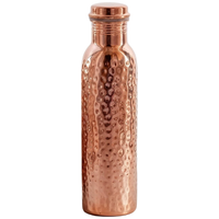 Hammered Pure Copper Water Bottle - 32 oz