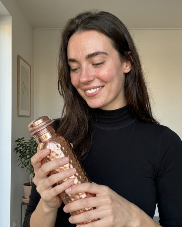 Hammered Pure Copper Water Bottle - 32 oz