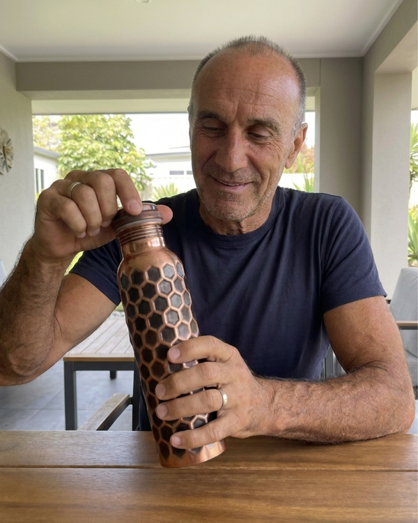 Black Pure Copper Water Bottle - 32 oz
