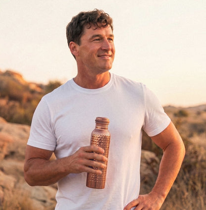 Hammered Pure Copper Water Bottle — 34 oz