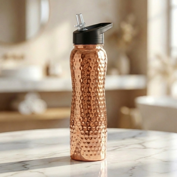 Copper Bottle with black cap 950 ML  100%