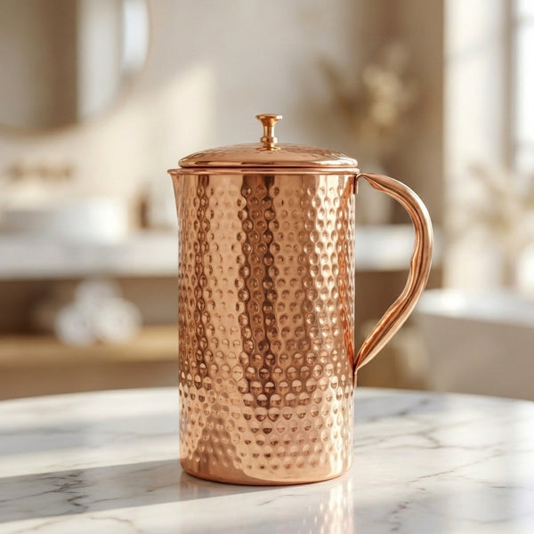 Pure Hammered Copper Jug 2L