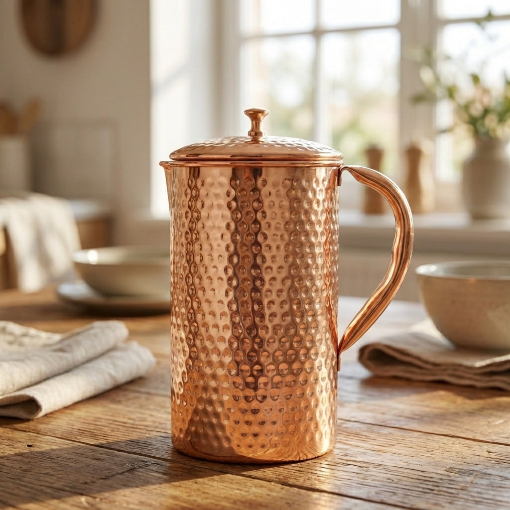 Pure Hammered Copper Jug - 64 oz