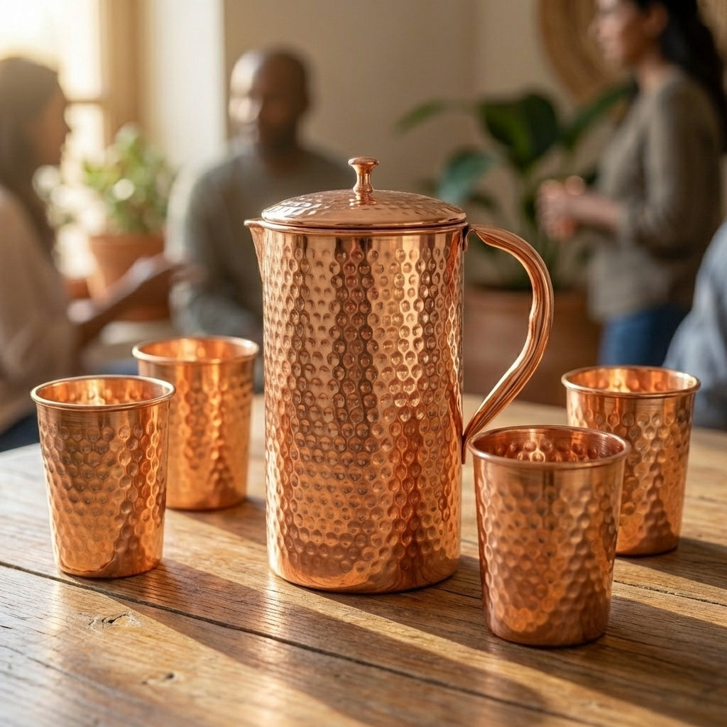 Pure Hammered Copper Jug - 64 oz