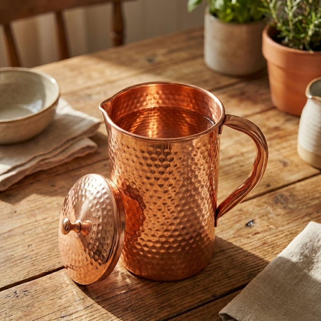 Pure Hammered Copper Jug - 64 oz