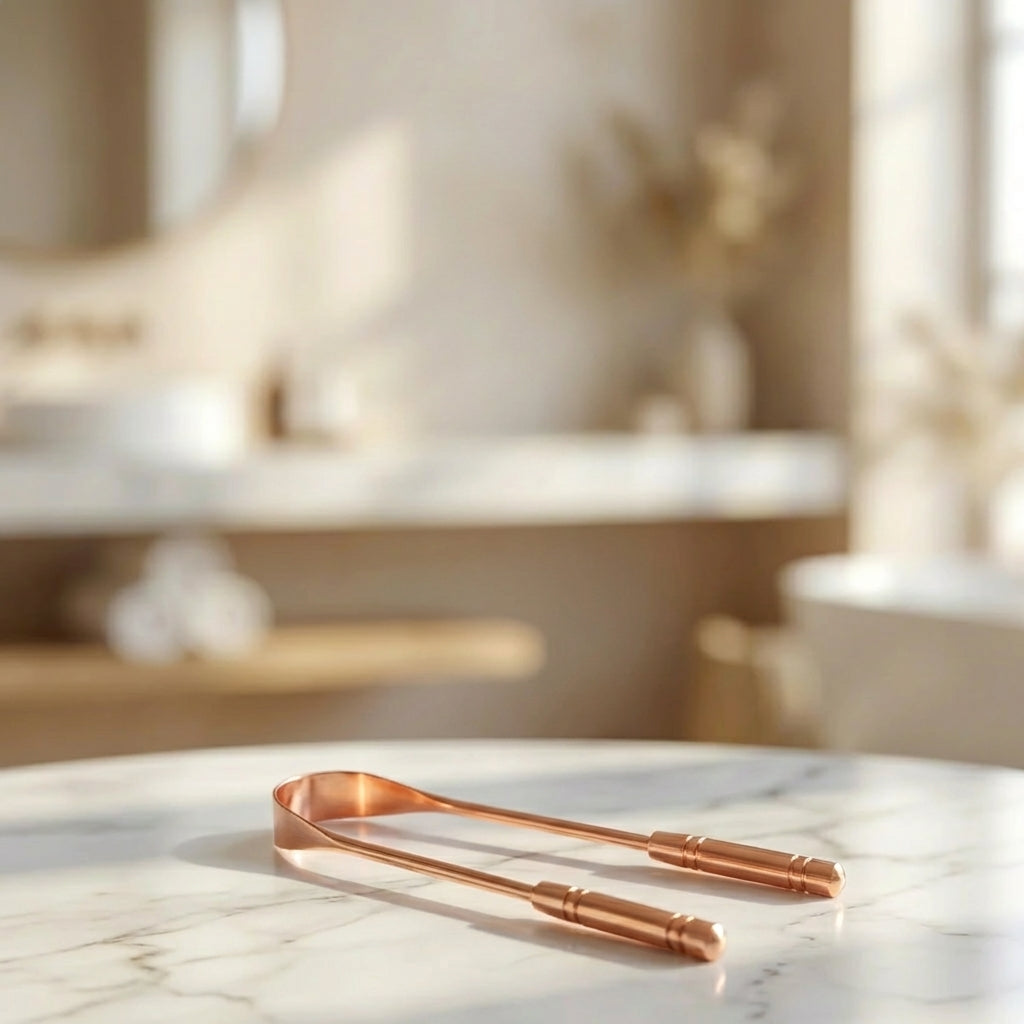 Pure copper tongue scraper