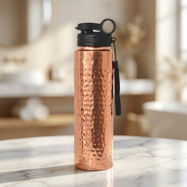 Pure Copper Bottle with black drinkcap 950 ML